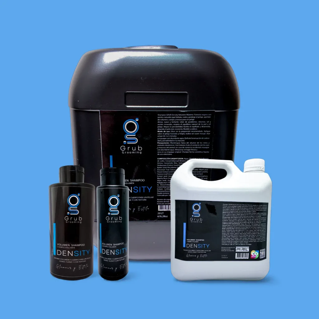 Línea completa de GRUB Density Shampoo para volumen en todas sus presentaciones profesionales