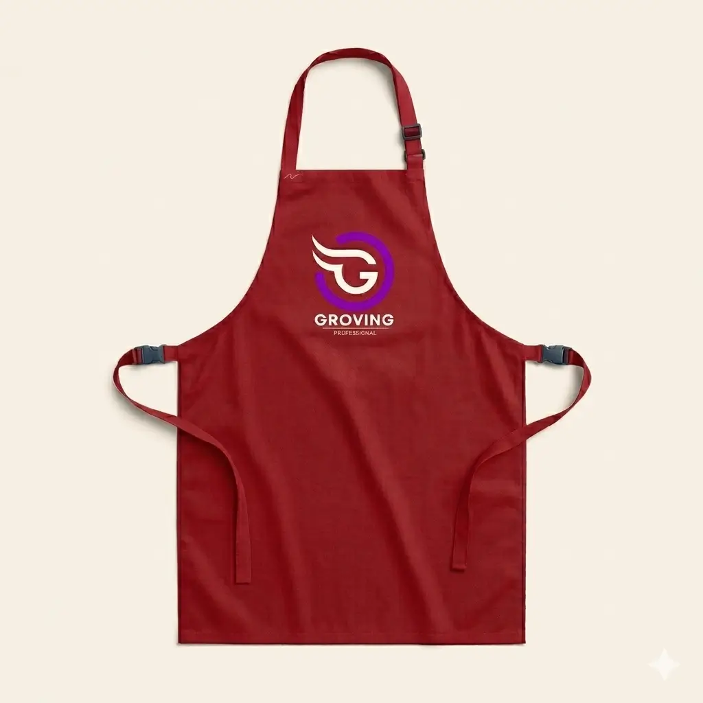 Peto profesional rojo de Groving Professional diseñado para el trabajo diario en spas caninos.