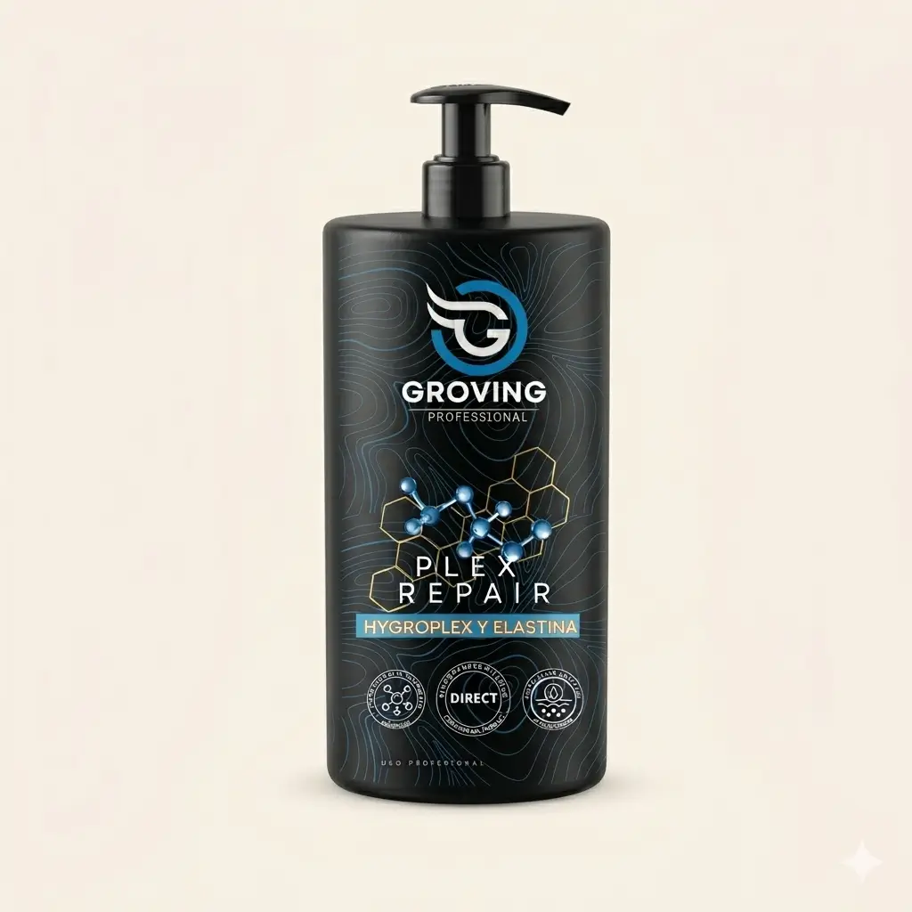 Mascarilla Plex Repair de 1000 ml de Groving Professional para tratamientos de alto rendimiento en spas caninos.