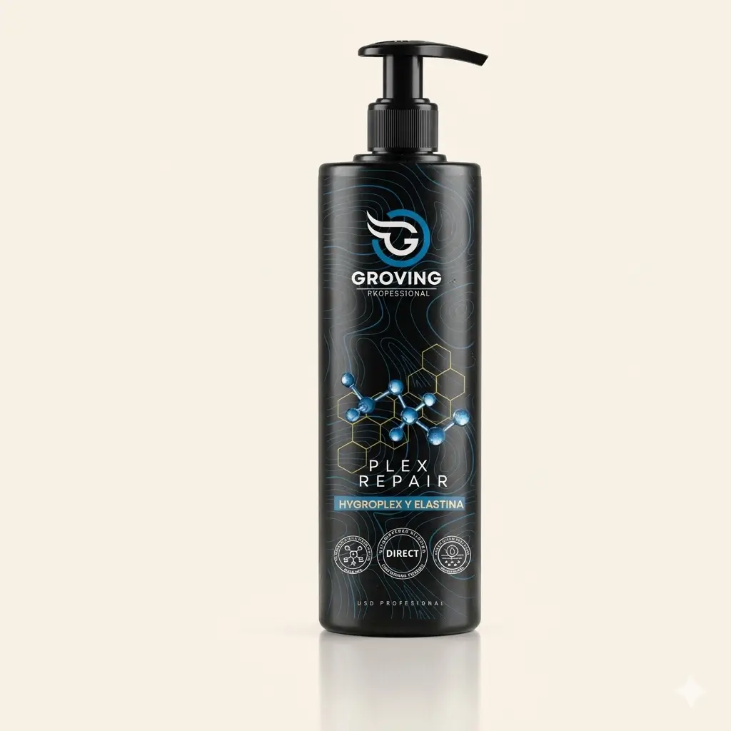 Mascarilla reestructurante Plex Repair de 500 ml de Groving Professional para salones de belleza canina.